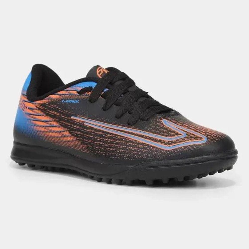 Chuteira Society Topper Strike IV - Preto+Coral