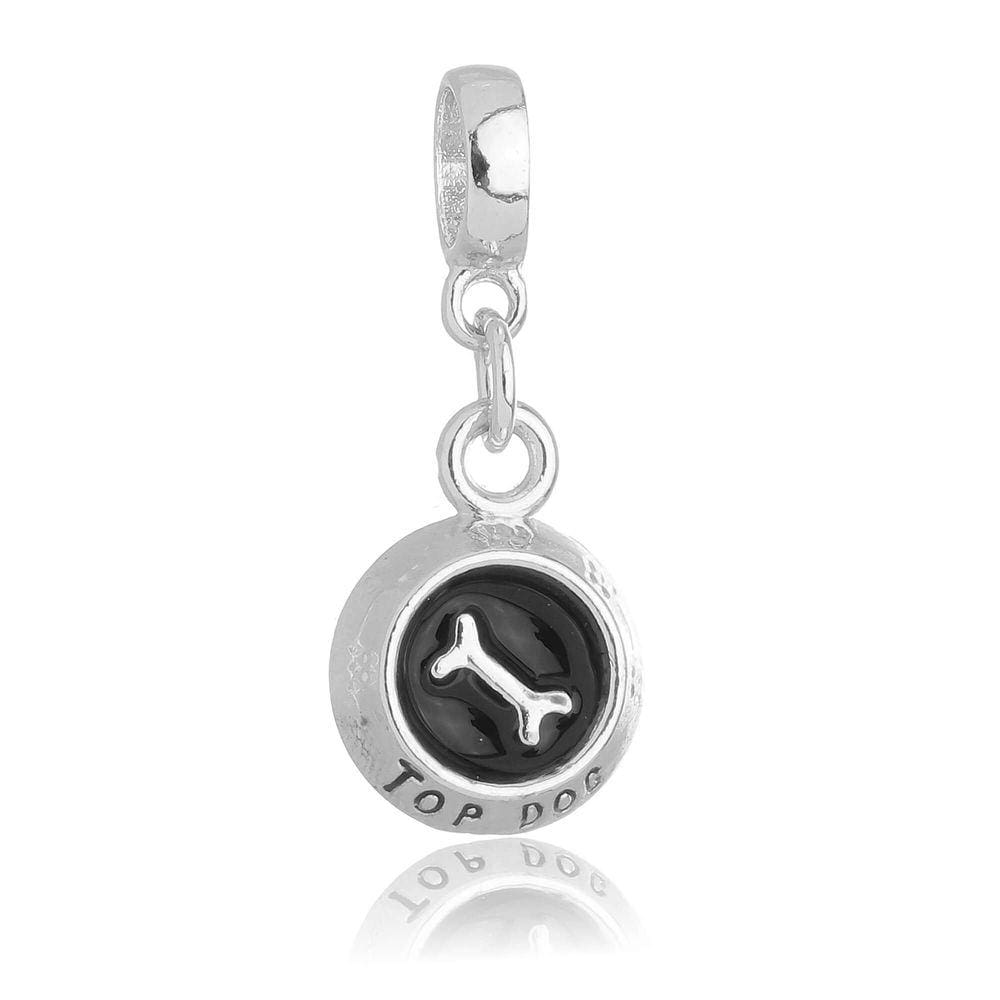 Pingente Berloque Comedouro Cachorro Pandora Banhado a Prata 925