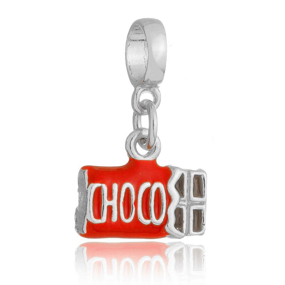 Pingente Berloque Barra Chocolate Pandora Banhado a Prata 925
