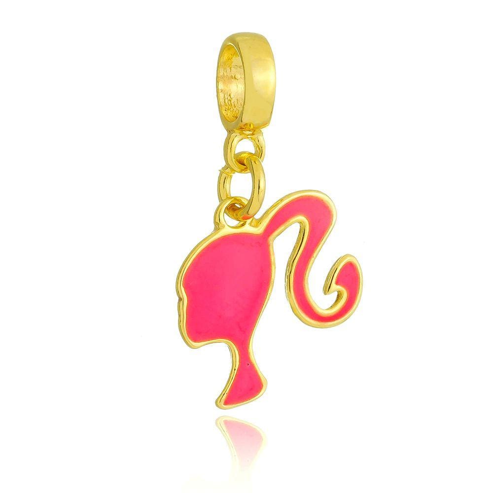 Pingente Berloque Barbie Pandora Banhado a Ouro 18k