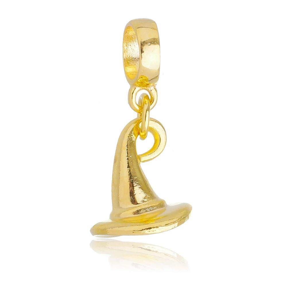 Pingente Berloque Chapéu Bruxa Pandora Banhado a Ouro 18k