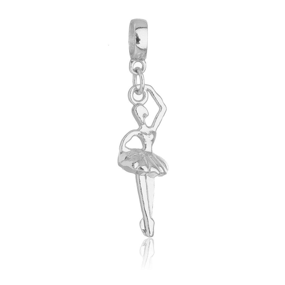 Pingente Berloque Bailarina Pandora Banhado a Prata 925