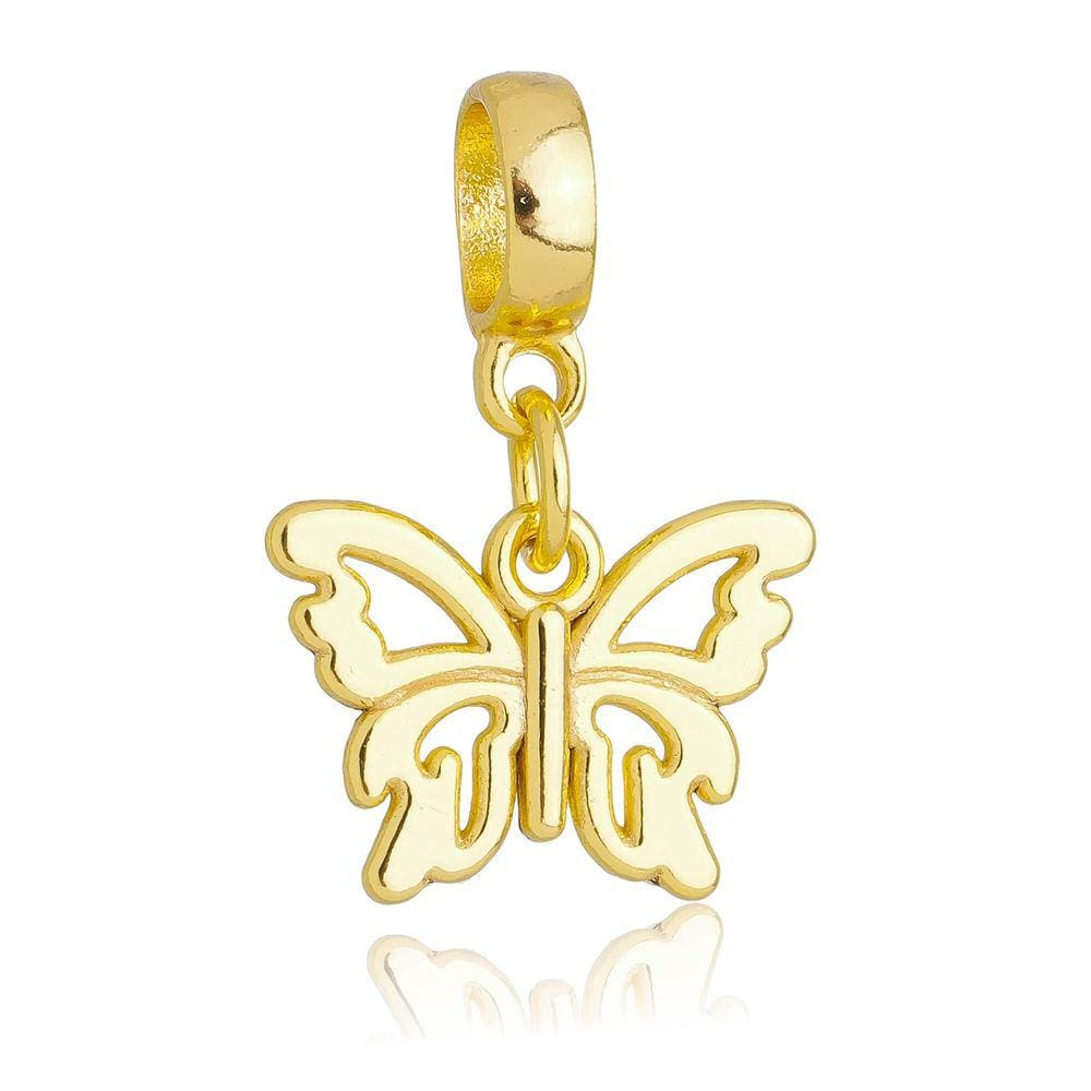 Pingente Berloque Borboleta Pandora Banhado a Ouro 18k