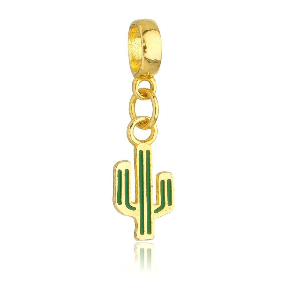 Pingente Berloque Cacto Pandora Banhado a Ouro 18k