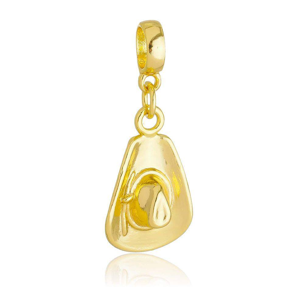 Pingente Berloque Chapéu Cowboy Pandora Banhado a Ouro 18k
