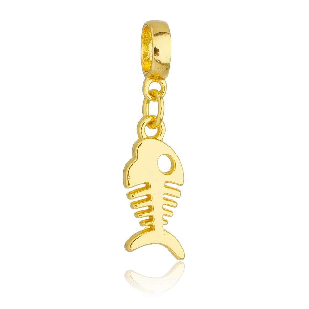 Pingente Berloque Peixe Pandora Banhado a Ouro 18k