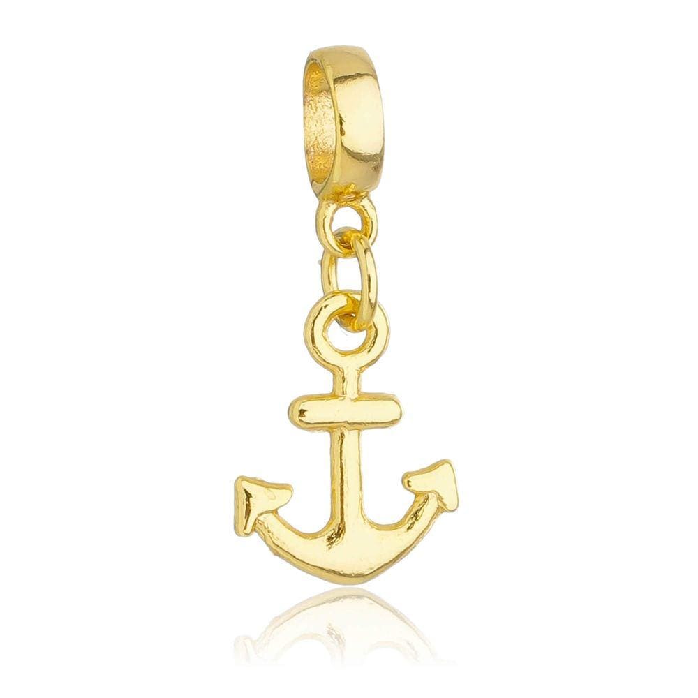 Pingente Berloque Âncora Mar Pandora Banhado a Ouro 18k