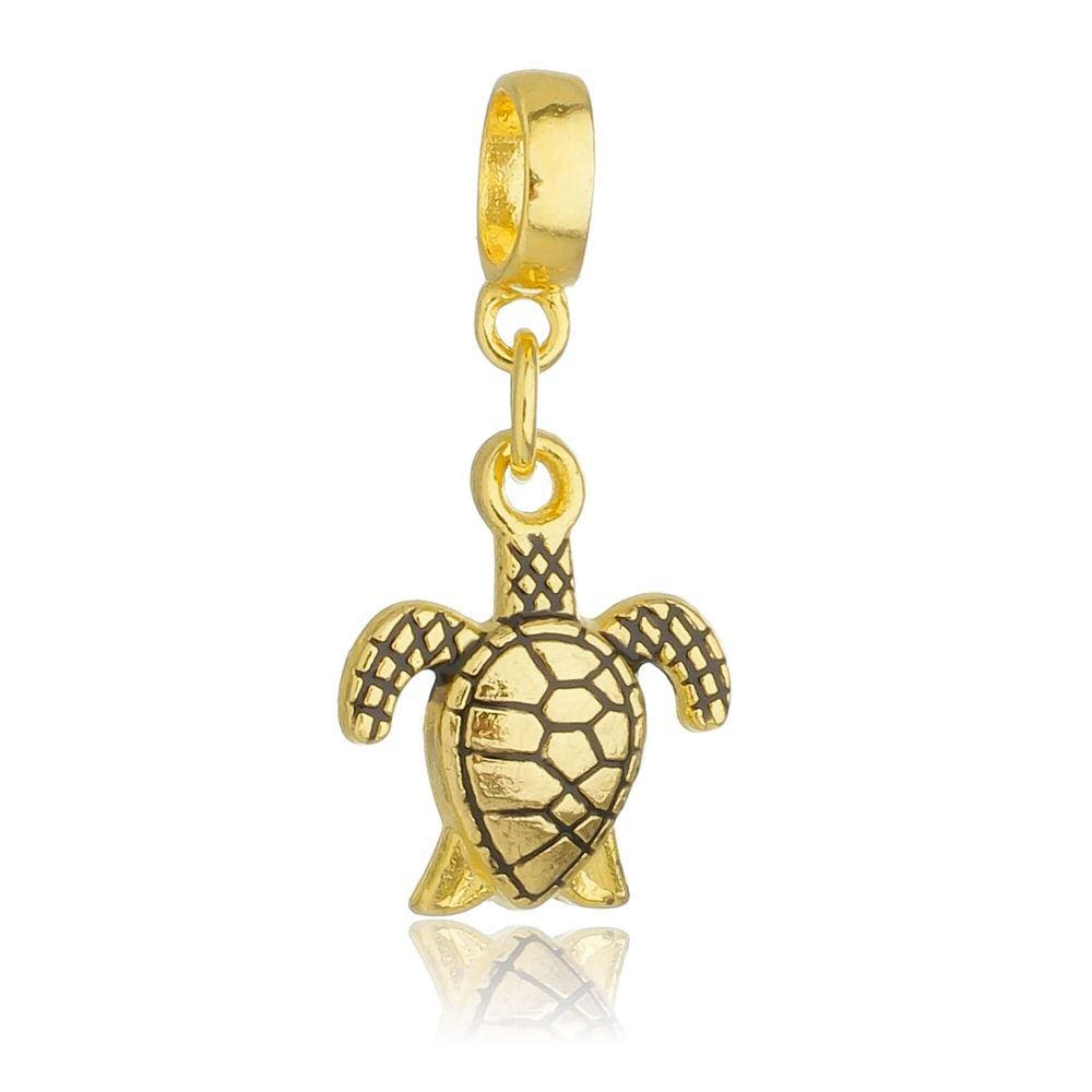 Pingente Berloque Tartaruga Mar Pandora Banhado a Ouro 18k
