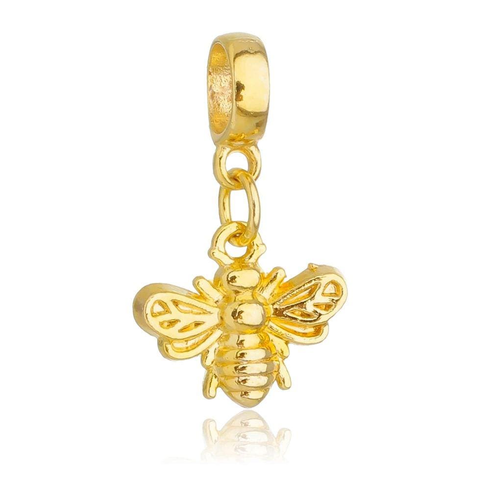 Pingente Berloque Abelha Pandora Banhado a Ouro 18k