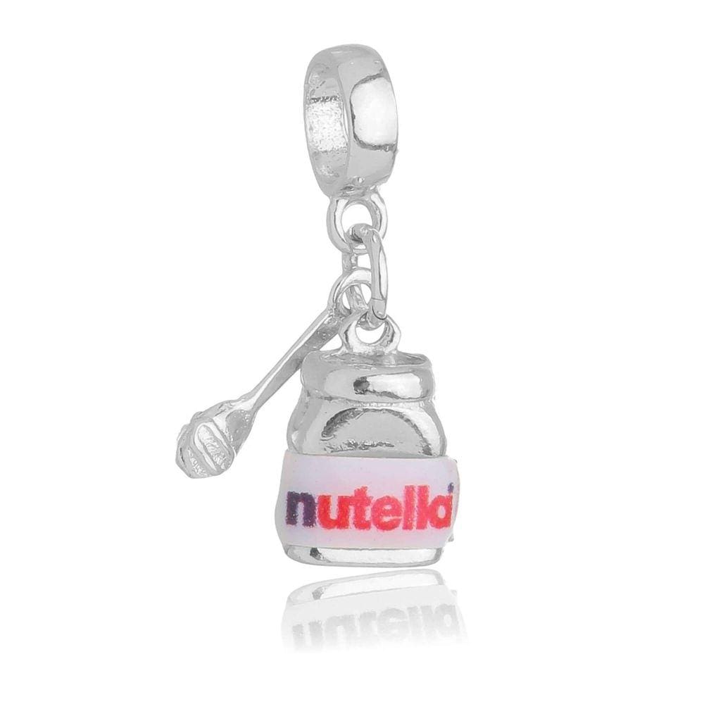 Pingente Berloque Nutella Chocolate Pandora Banhado a Prata 925