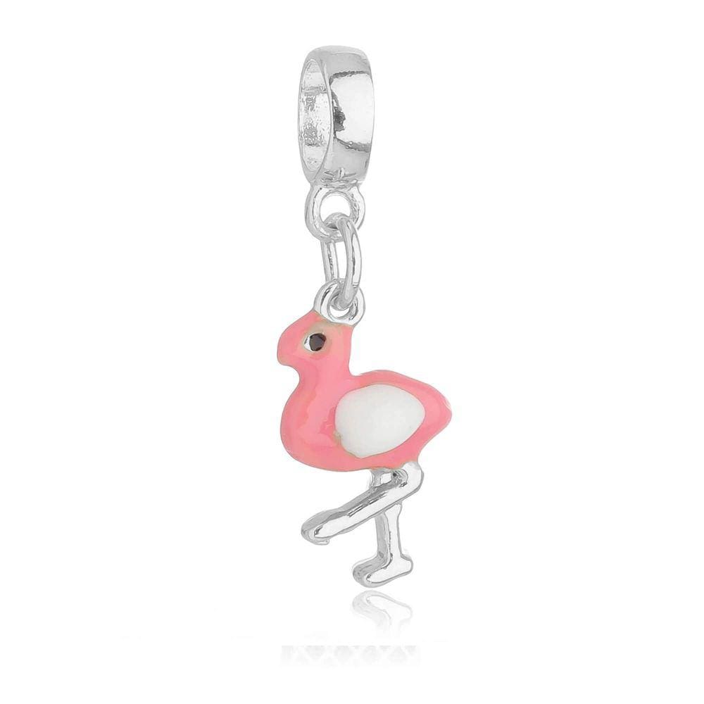 Pingente Berloque Flamingo Pandora Banhado a Prata 925