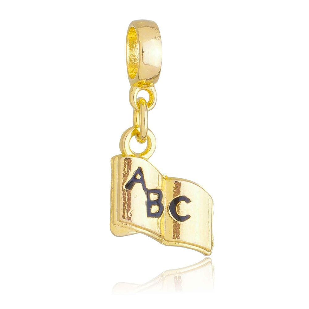Pingente Berloque Livro Escola Pandora Banhado a Ouro 18k