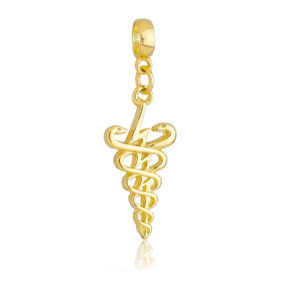 Pingente Berloque Símbolo da Fisioterapia Pandora Banhado a Ouro 18k - Premium