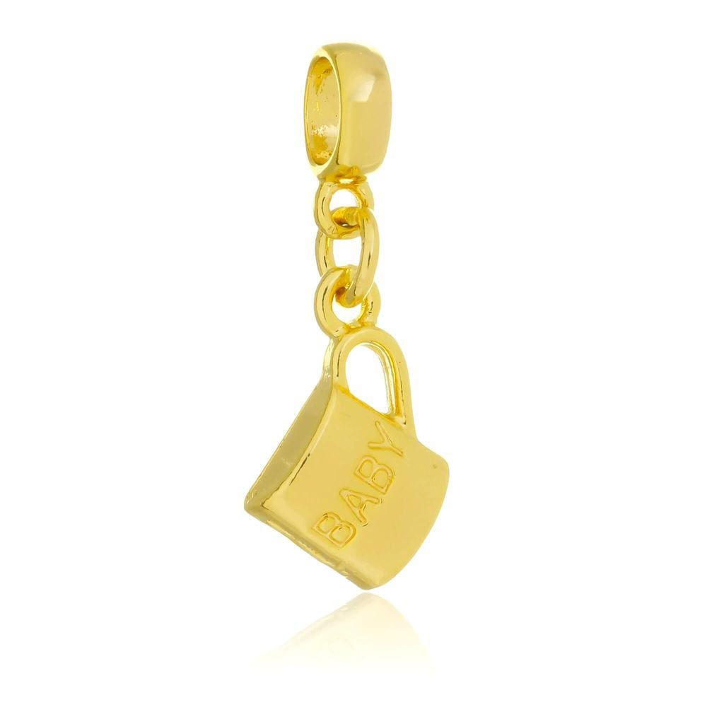 Pingente Berloque Canequinha Bebê Pandora Banhado a Ouro 18k - Premium