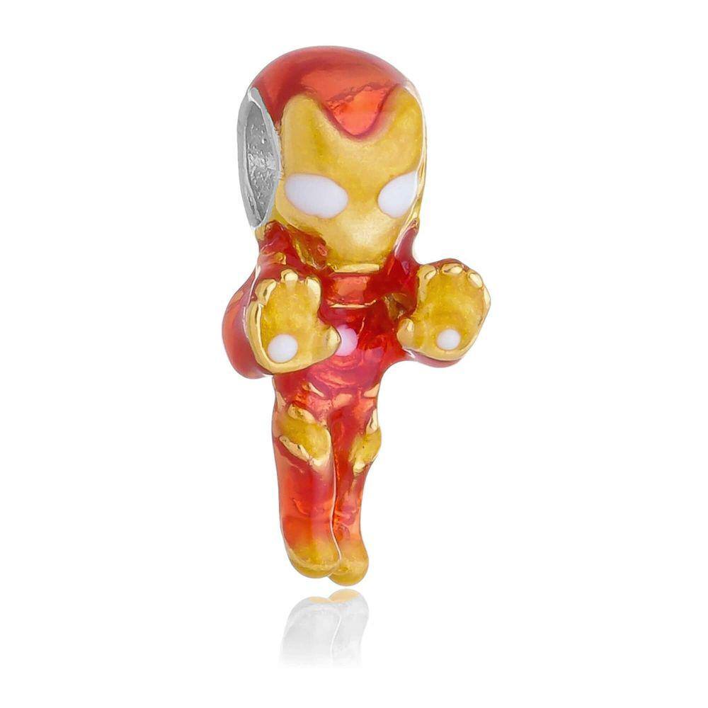 Berloque Homem de Ferro Marvel Separador Pandora Banhado a Prata 925 - Premium