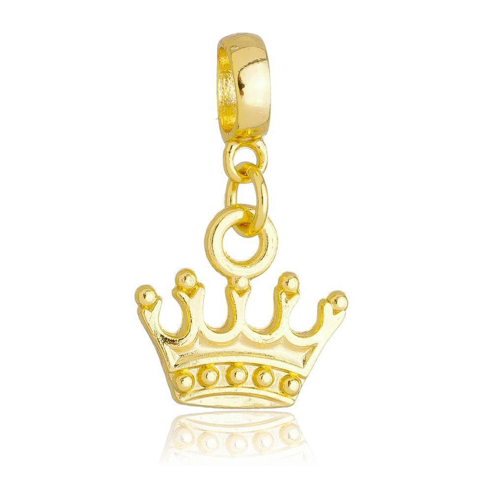 Pingente Berloque Coroa Pandora Banhado a Ouro 18k - Premium