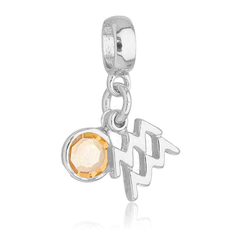 Pingente Berloque Signo Aquário Pandora Banhado a Prata 925 - Premium