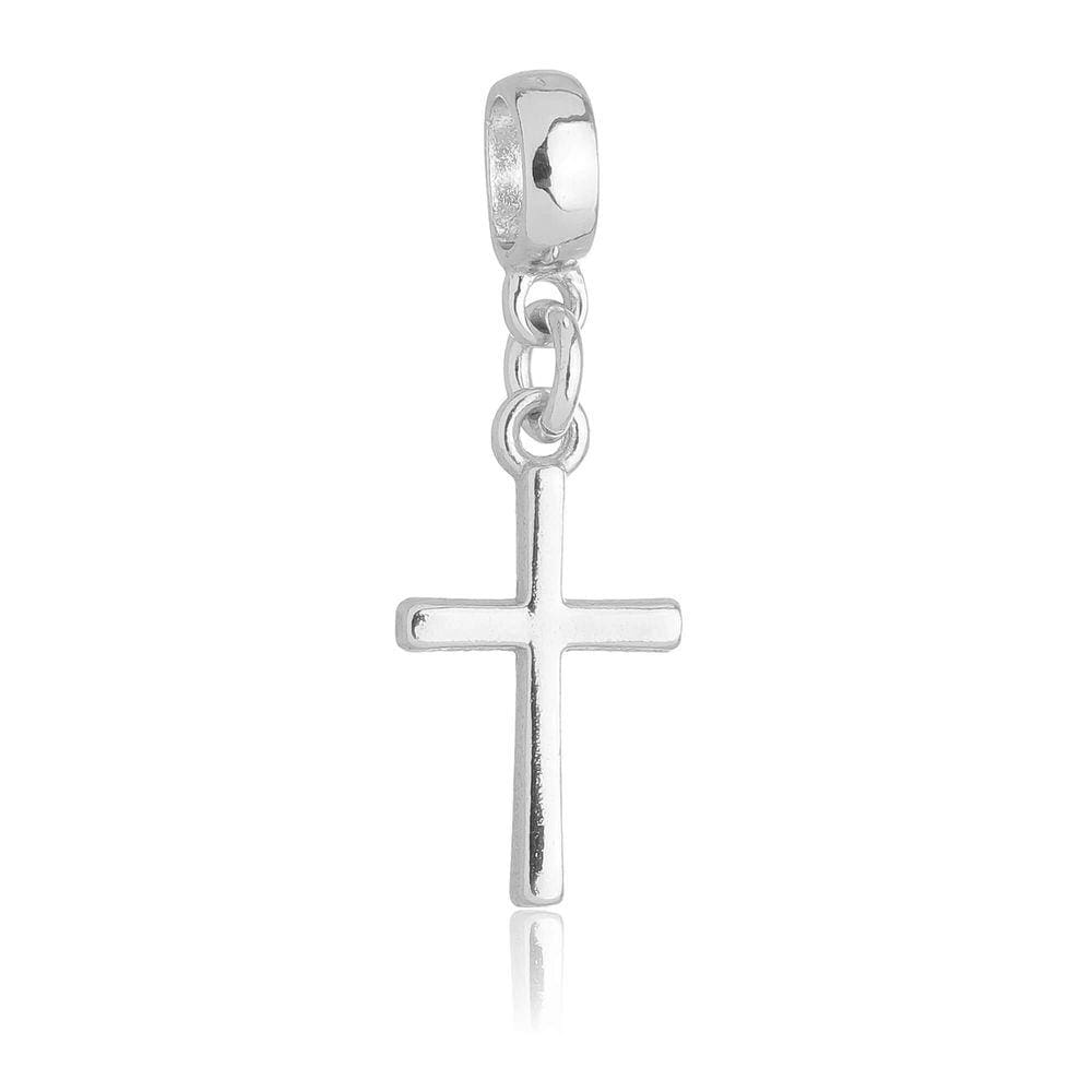 Pingente Berloque Crucifixo Cruz Pandora Banhado a Prata 925 - Premium