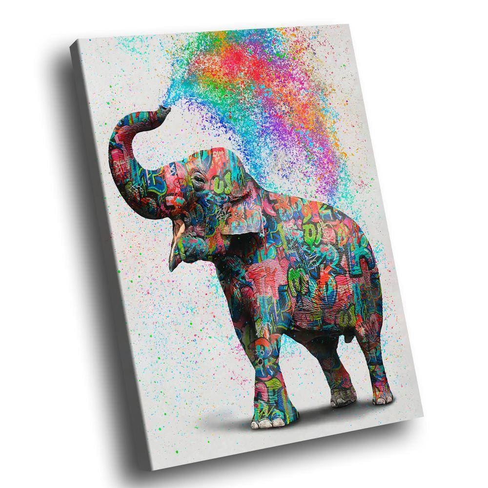 Quadro Elephant Colors Br Artes Médio 84x54