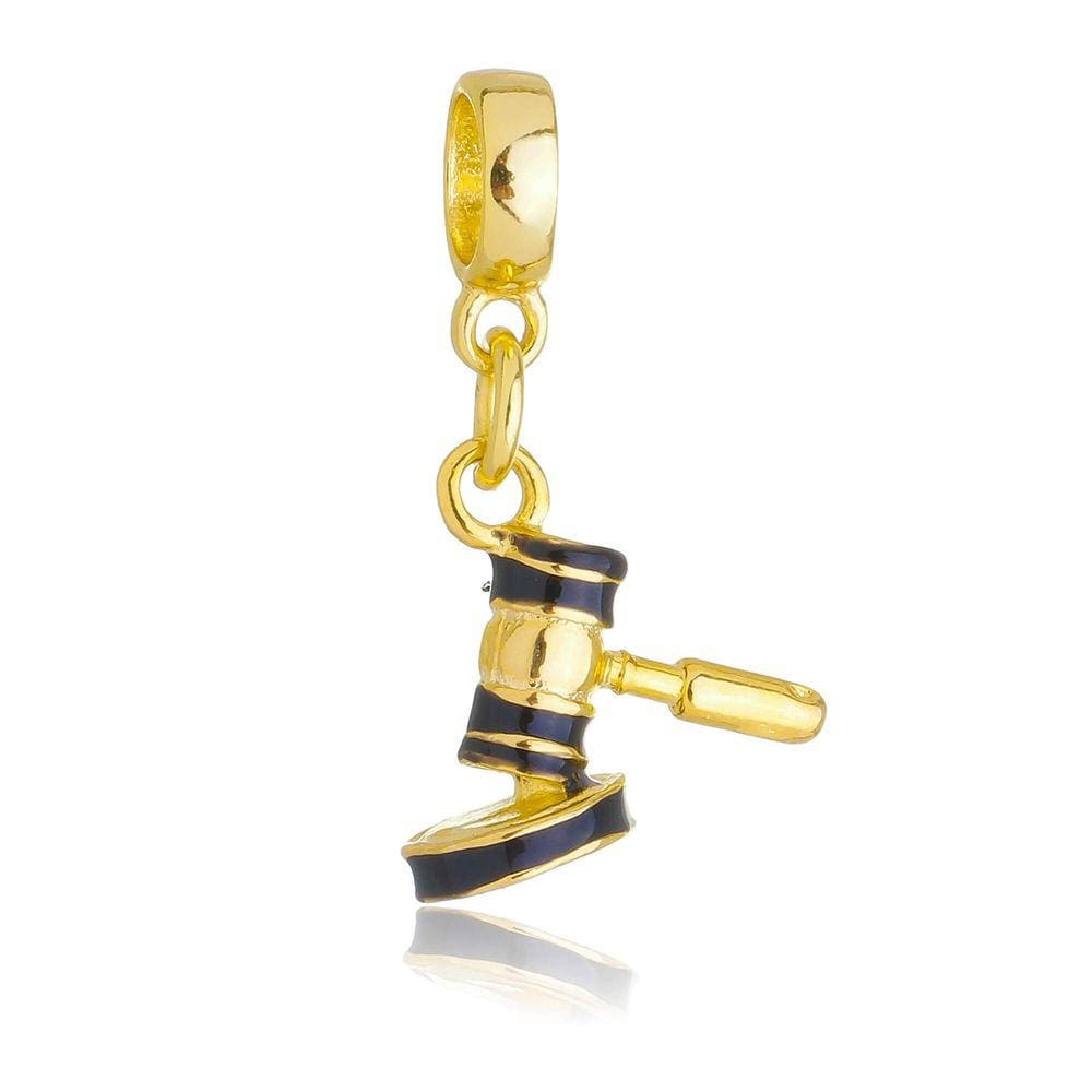 Pingente Berloque Martelo do Direito Pandora Banhado a Ouro 18k - Premium