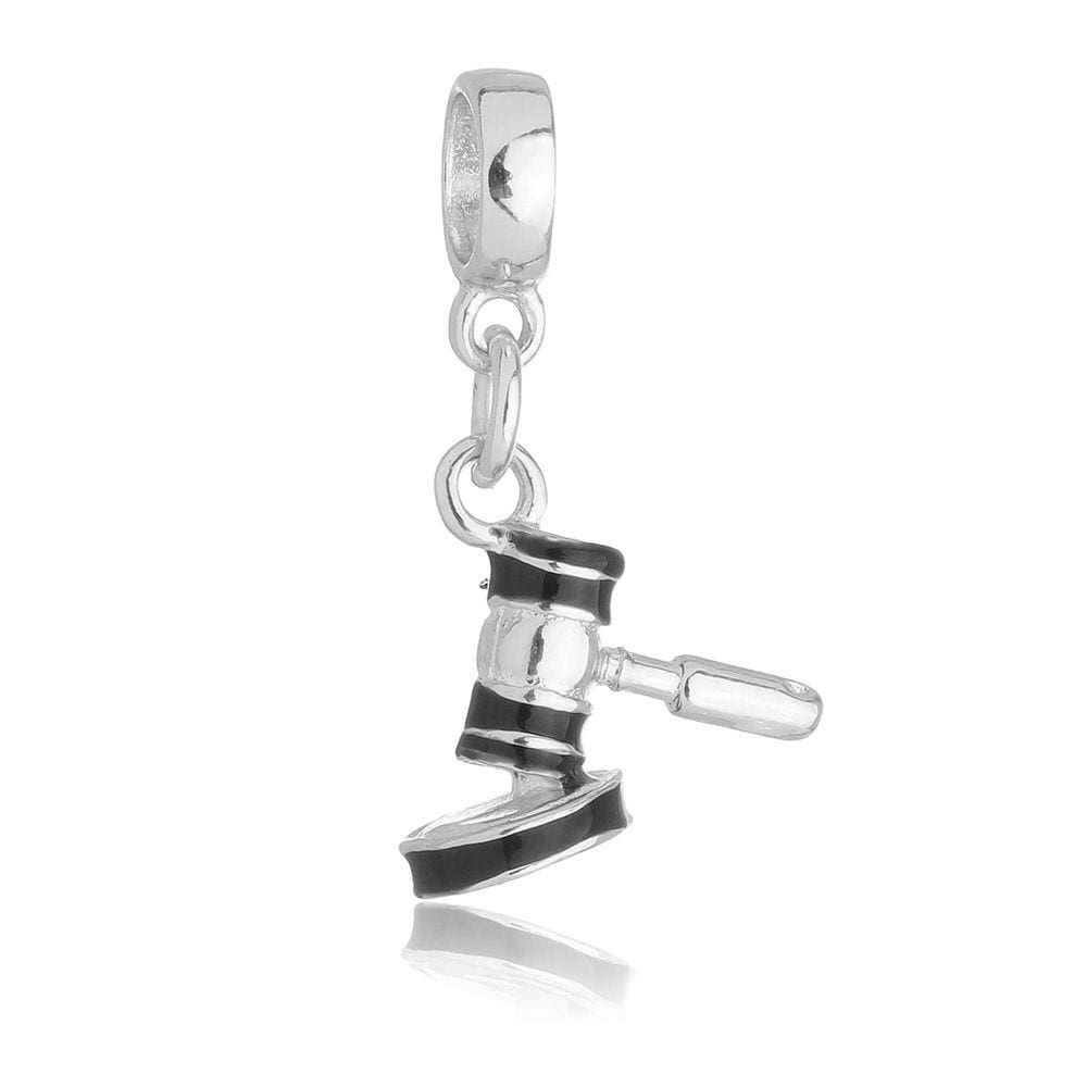 Pingente Berloque Martelo do Direito Pandora Banhado a Prata 925 - Premium