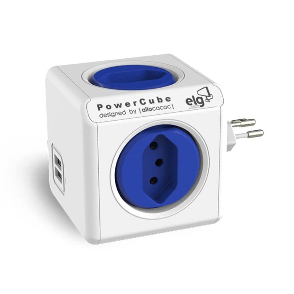 Multiplicador De Tomada Elg Usb - 2P+T - 4 Tomadas - 2 Usb - Branco - Pwc-R4u