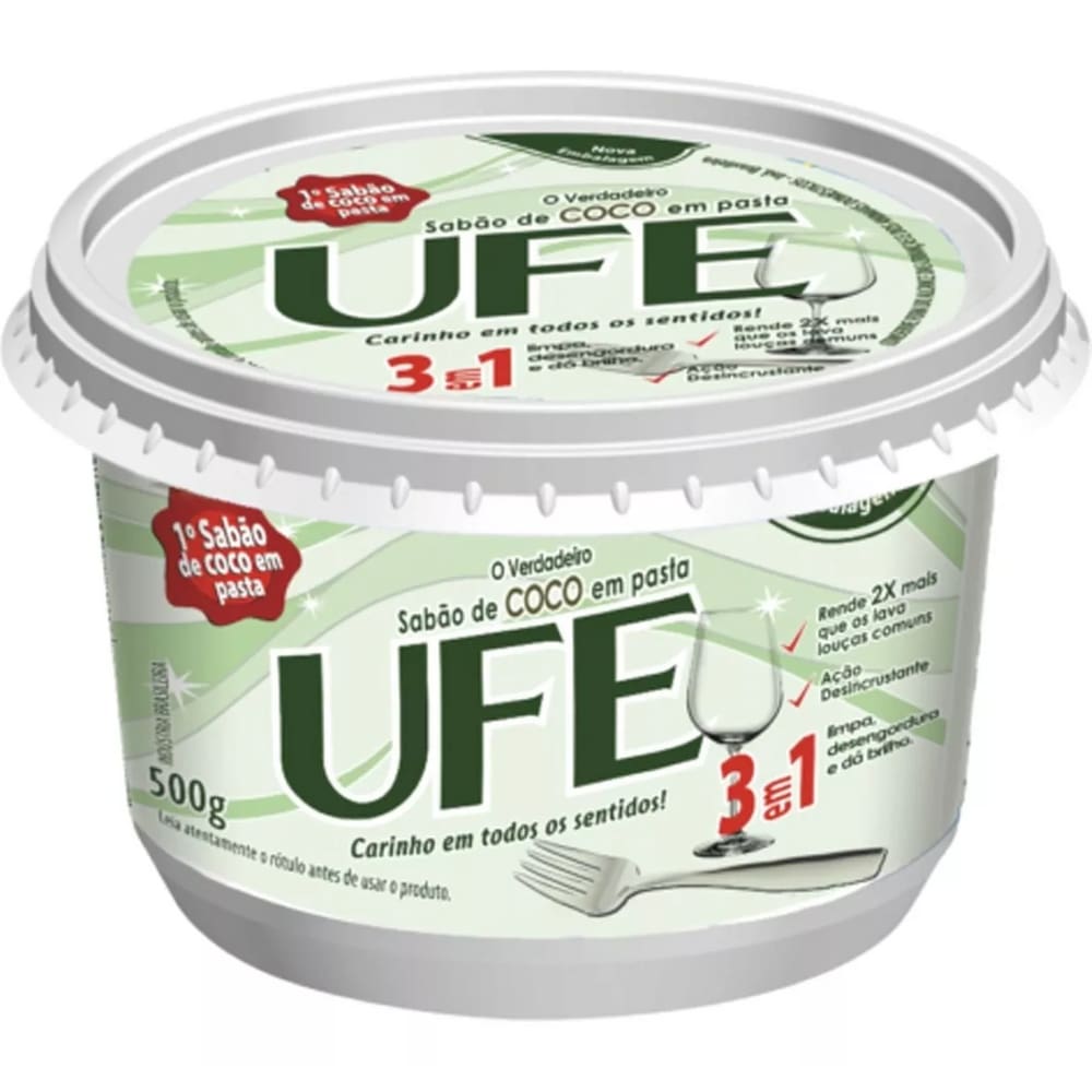Sabão Em Pasta De Coco Ufe - Feito Com Óleo De Coco 500g