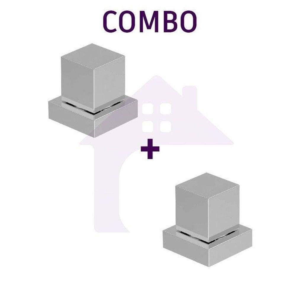 Kit 02 Acabamento De Registro Quadrado Abs 1/2 Ou 3/4 Cod-02