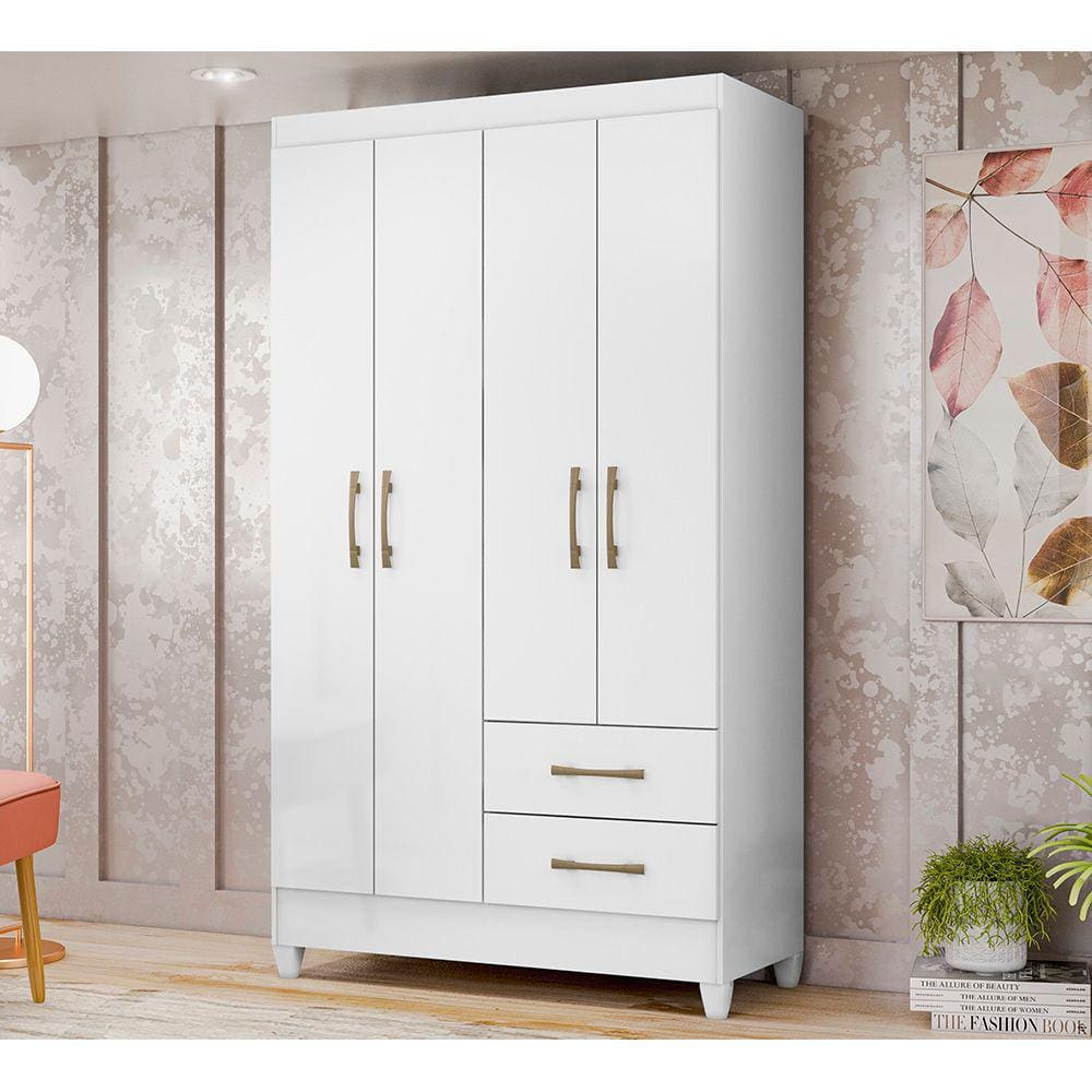 Guarda Roupa Solteiro Chile Branco Moval