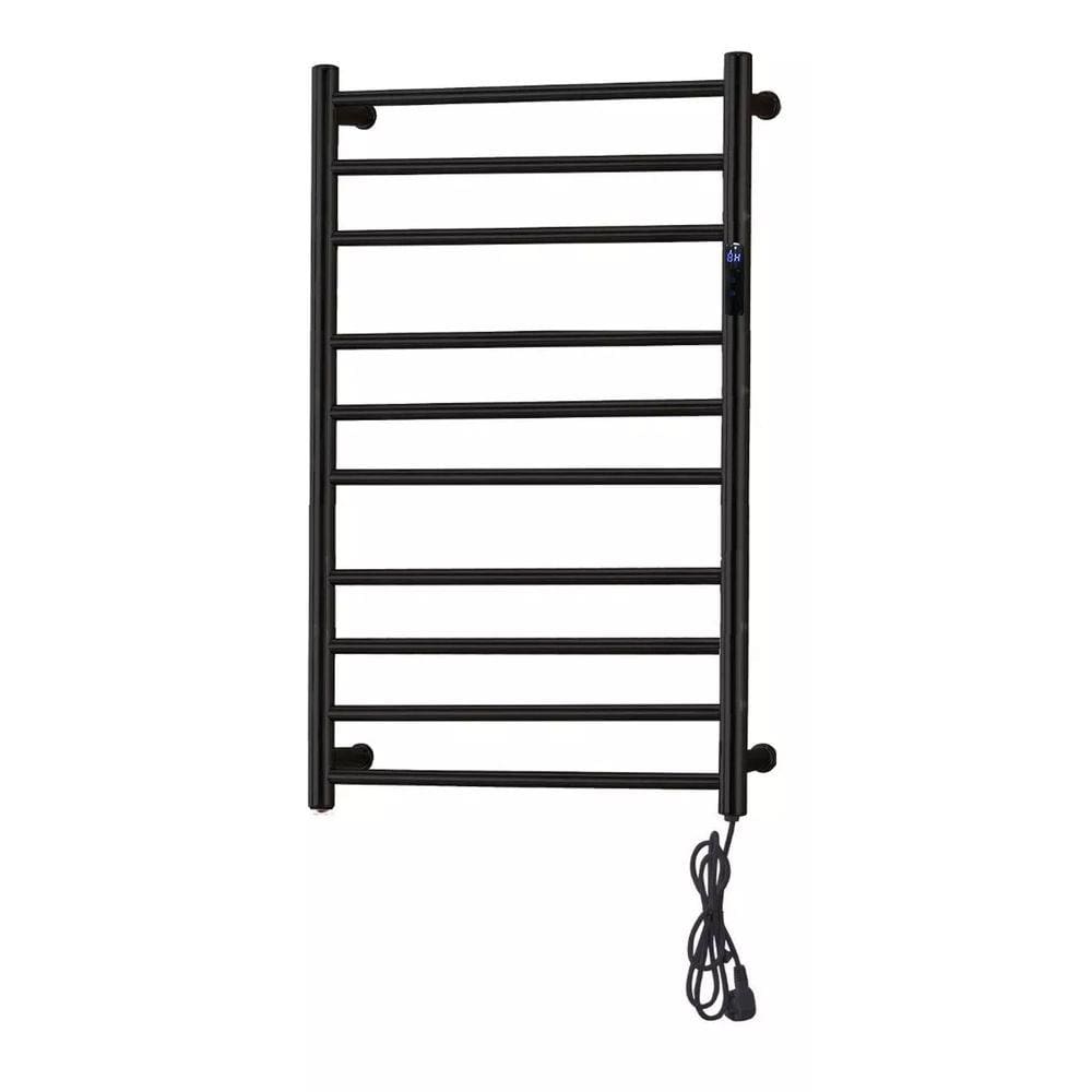 Toalheiro Térmico Grande Redondo Preto Bivolt Timer Fio Lado