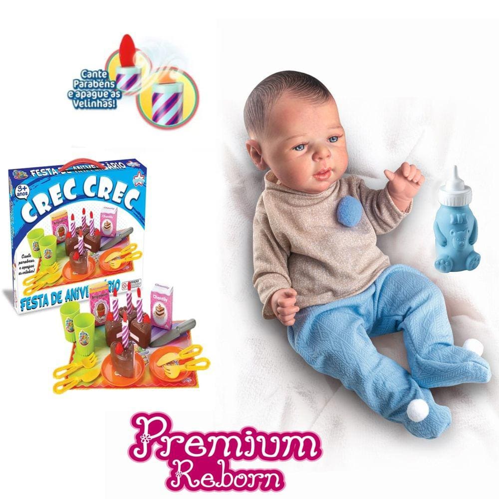 Bebe reborn menino com bolsa extra