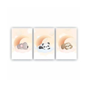 Quadro infantil Bebê Desenho Animal Panda PB