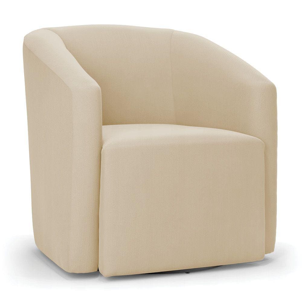 Poltrona Stella Max Suede Bege Base Giratória - D`Rossi