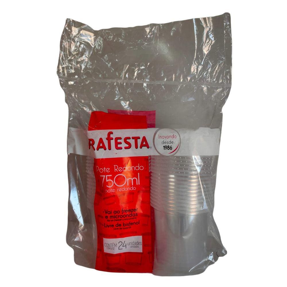 Pote Redondo Freezer e Micro-ondas 750ml com Tampa Prafesta c/24 un