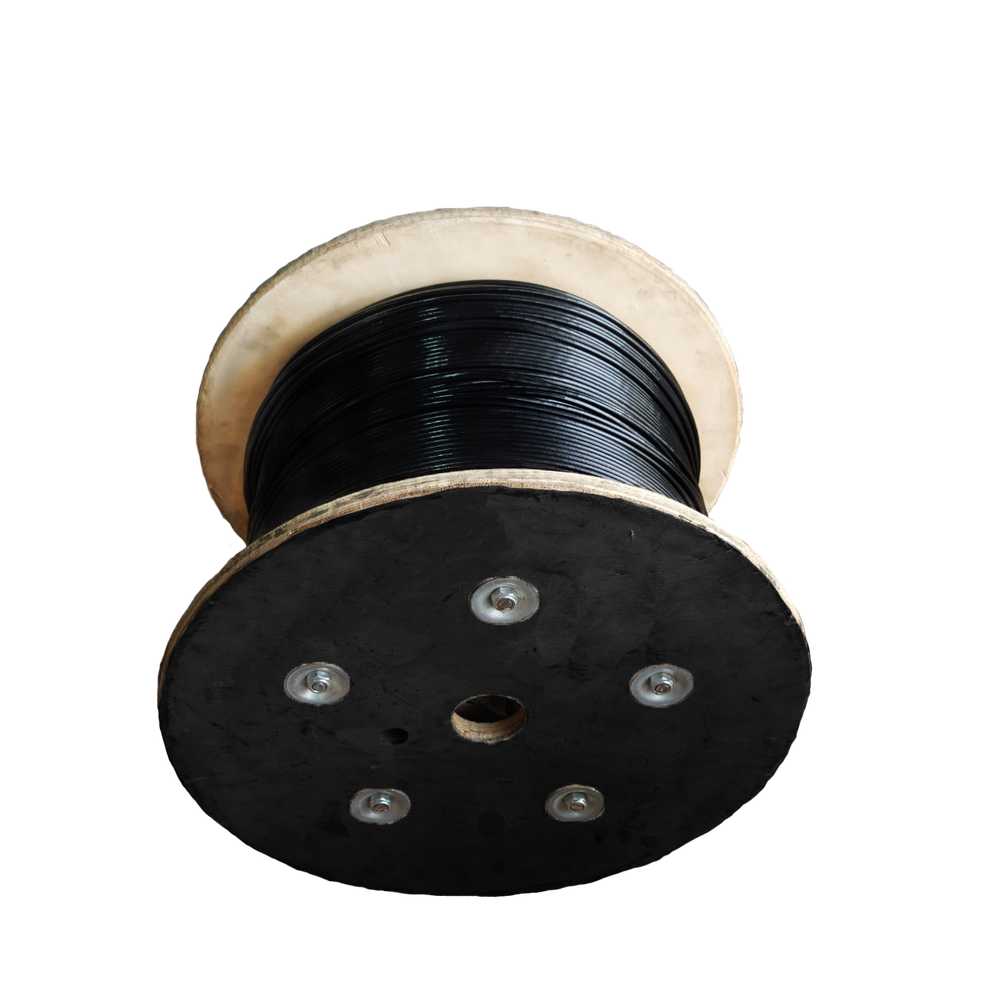 Cabo de Aço para Academia 1/8” 6x19 Revestido em Nylon 6 Preto - 500m