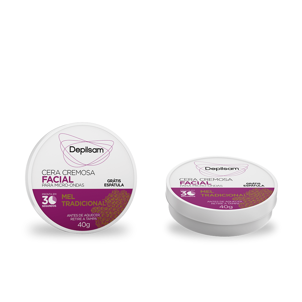 Cera Cremosa Facial Depilsam de Micro-Ondas Mel 40G