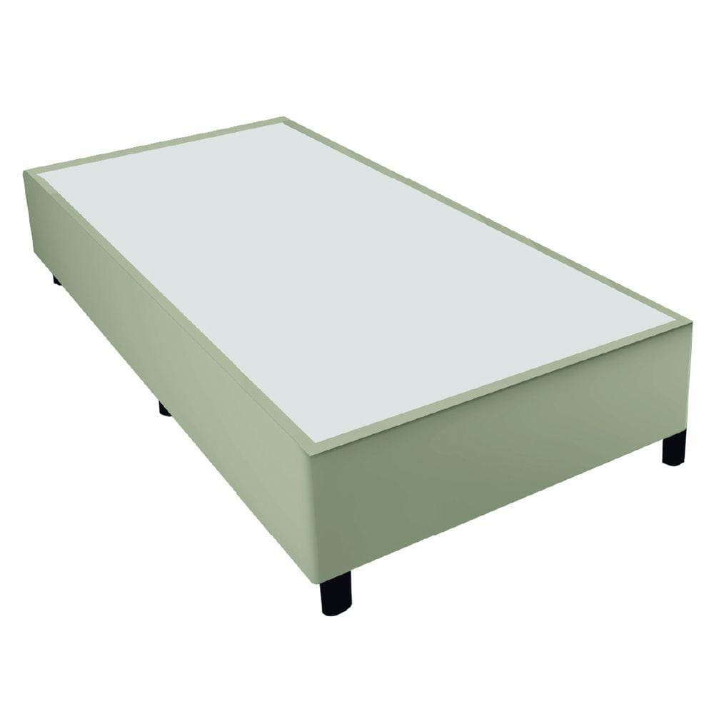 Base Cama Box 79x198x38cm Bege Suede Veludo Prince
