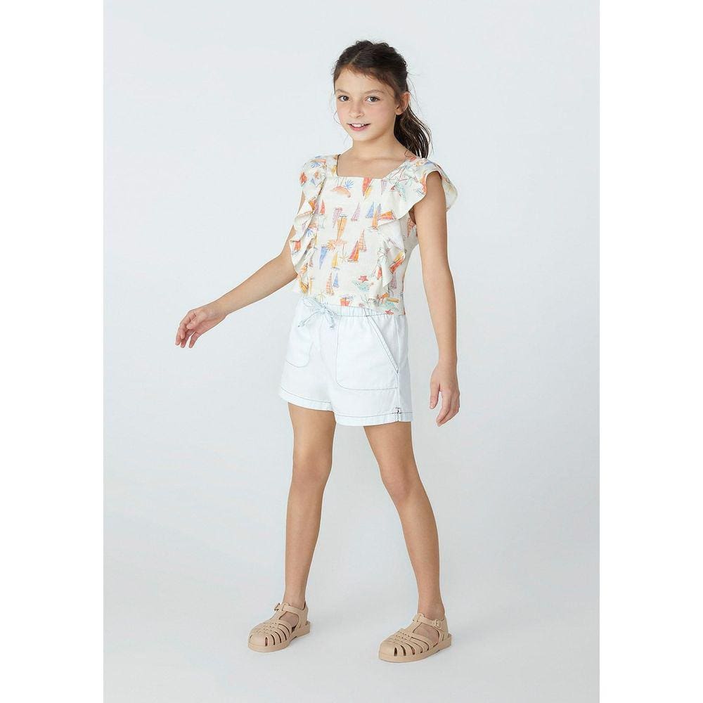 Shorts Jeans Infantil Menina Com Bolsos Hering Kids Tam 1 A 16