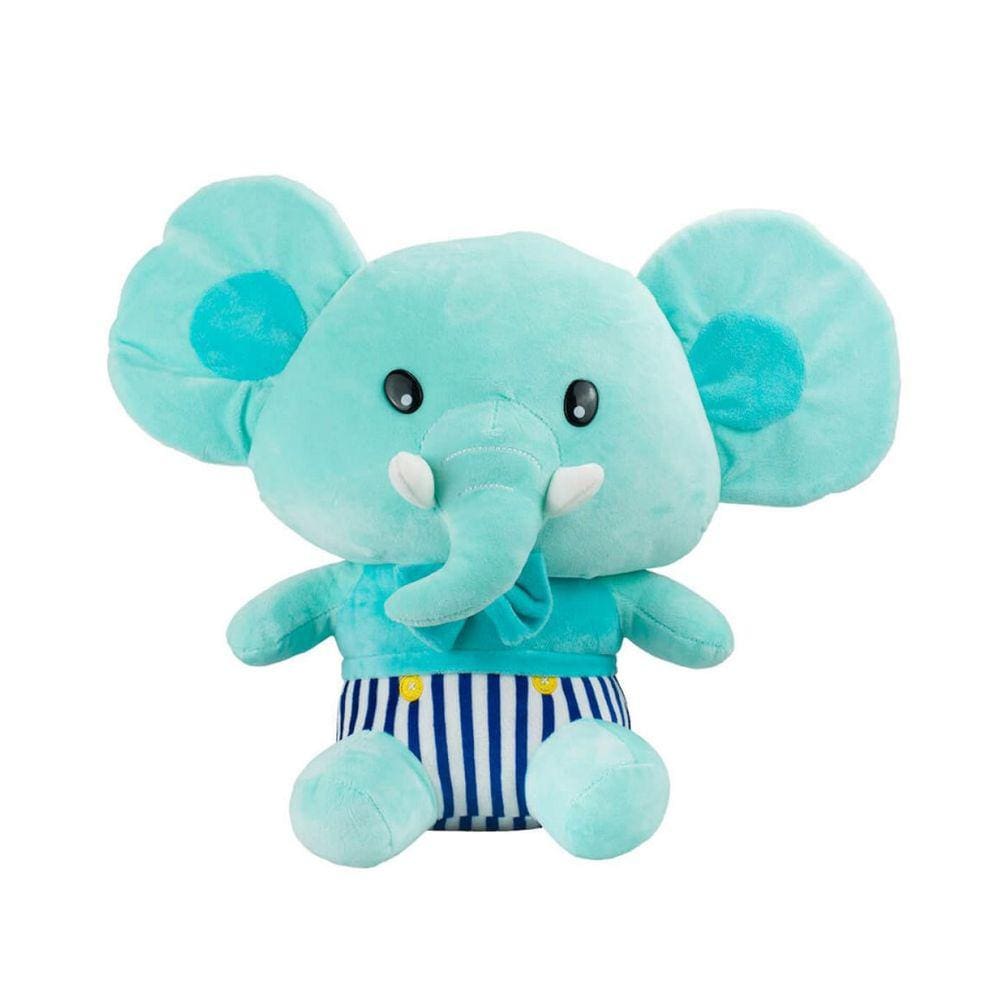 Elefante Verde Orelhudo Sentado 34Cm - Pelúcia
