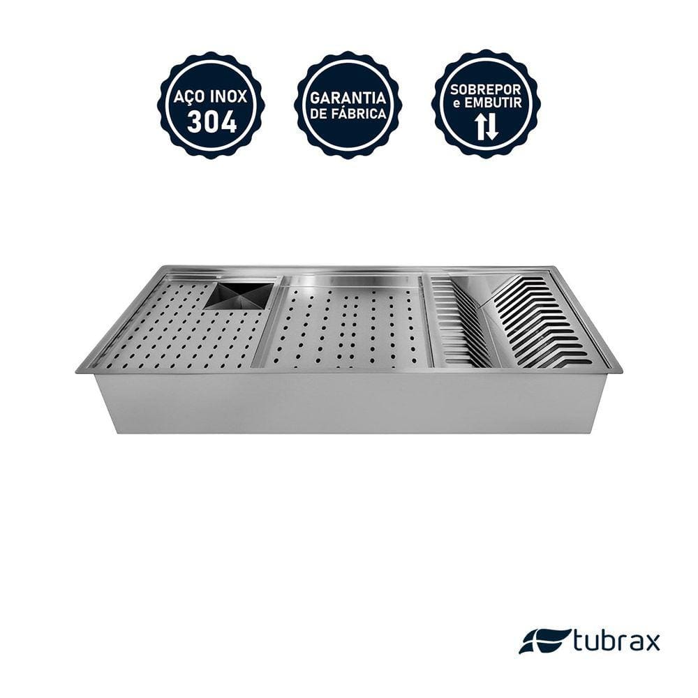 Pia Cuba Cozinha Gourmet com Módulos em Aço Inox 304 Tubrax