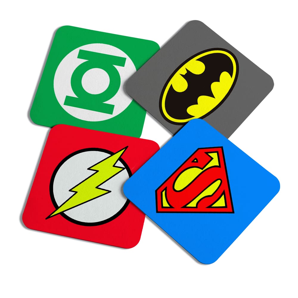 Porta copos Geek - Super Heróis - c/ 4 und 1.0