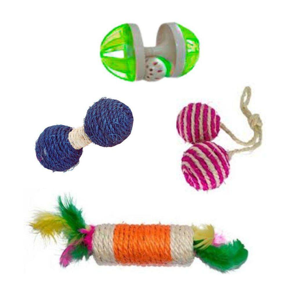 Brinquedos Para Gato Kit Com 4 Itens