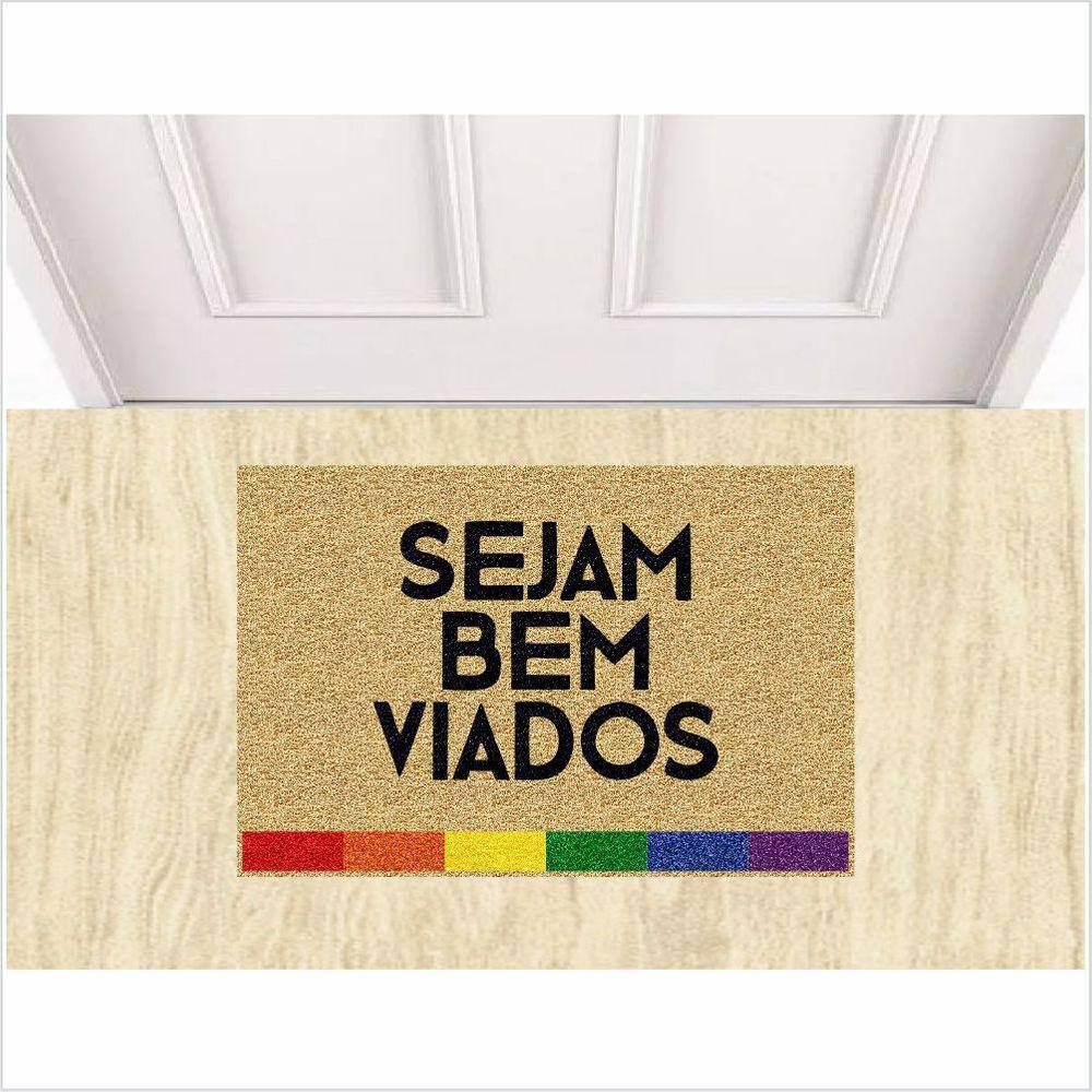 Tapete Sejam Bem Viados Cor Bege, Medida Porta.