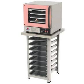 Kit - Forno Turbo Elétrico Fast Oven PRP-004 Plus 220V Rosa + Bancada MES-004 + 8 Assadeiras - Progás