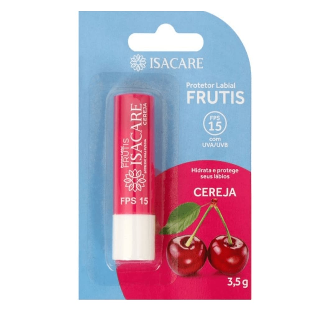 Kit Protetor Labial Isacare Frutis Cereja 3,5g - 10 Unidades