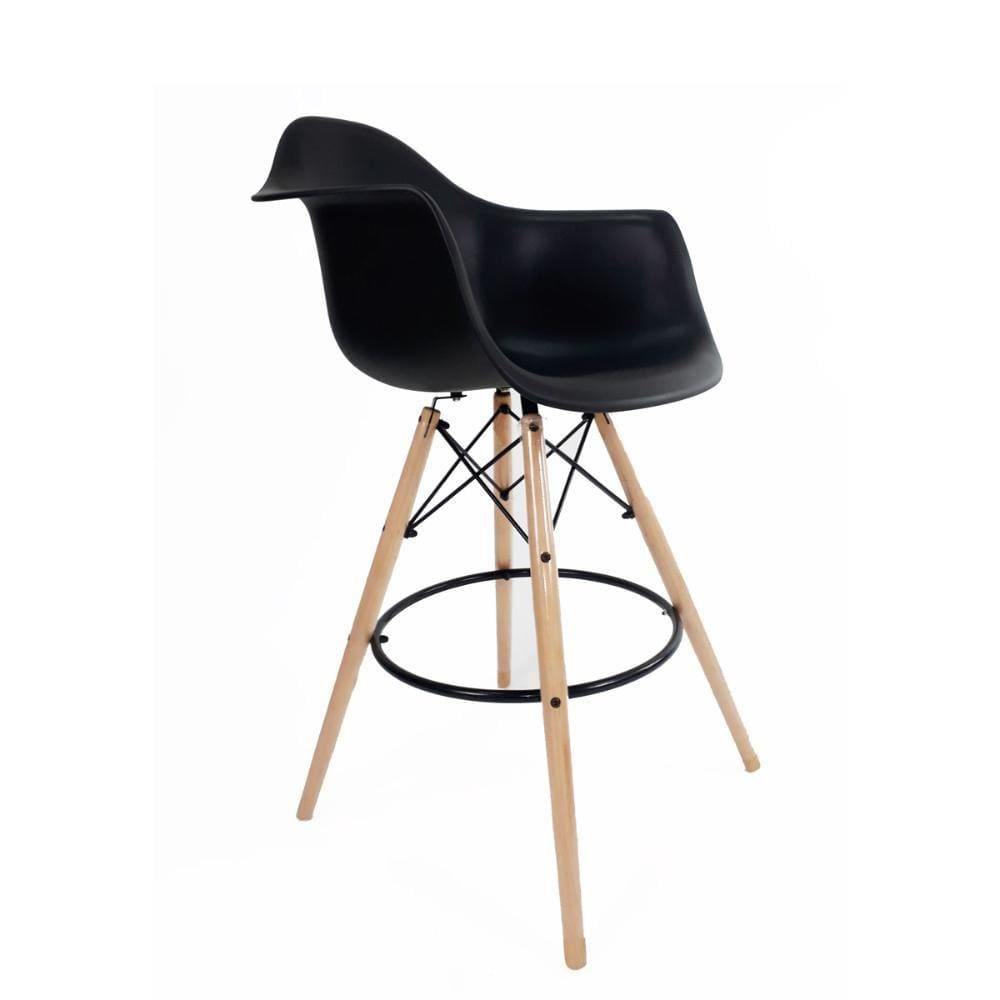Banqueta com Braços Eames  Preto