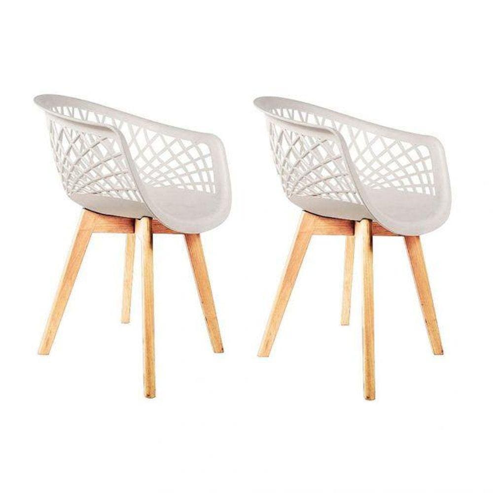 Conjunto Com 2 Cadeiras Web Wood Branca