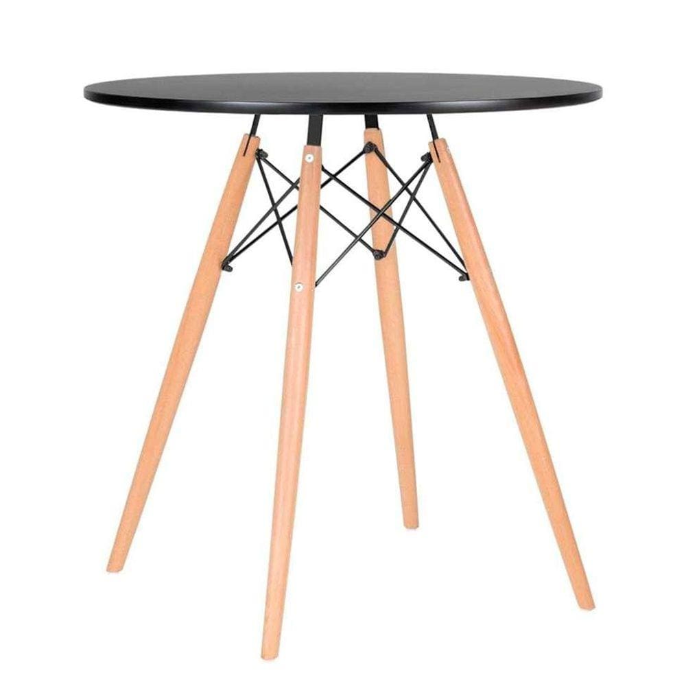 Mesa Eames Tampo redondo MDF 70cm Preto