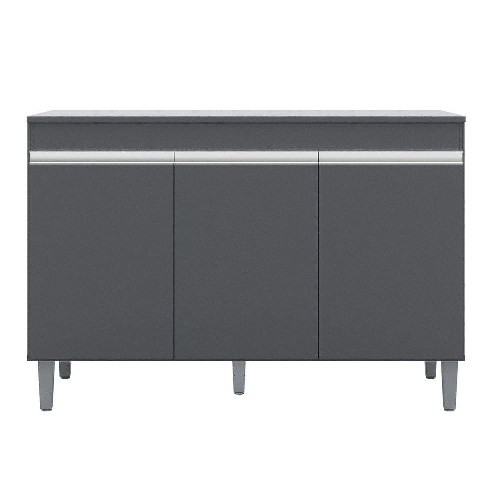 Balcão Gabinete de Pia Com Tampo 120cm 3 Portas Manu - AJL Móveis