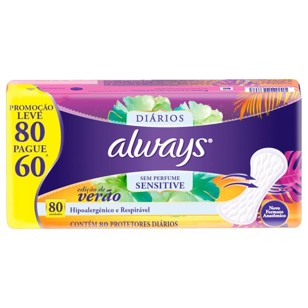 Protetor Diário Always Summer Com 80 Unidades